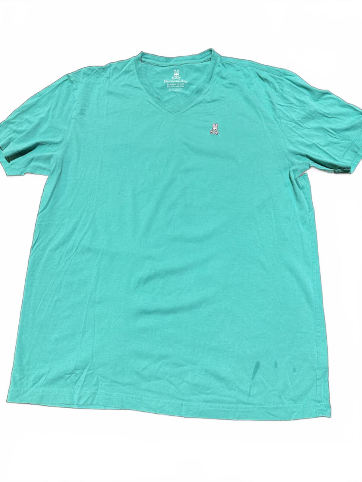 Psycho Bunny V-Neck Tee Turquoise Size 8