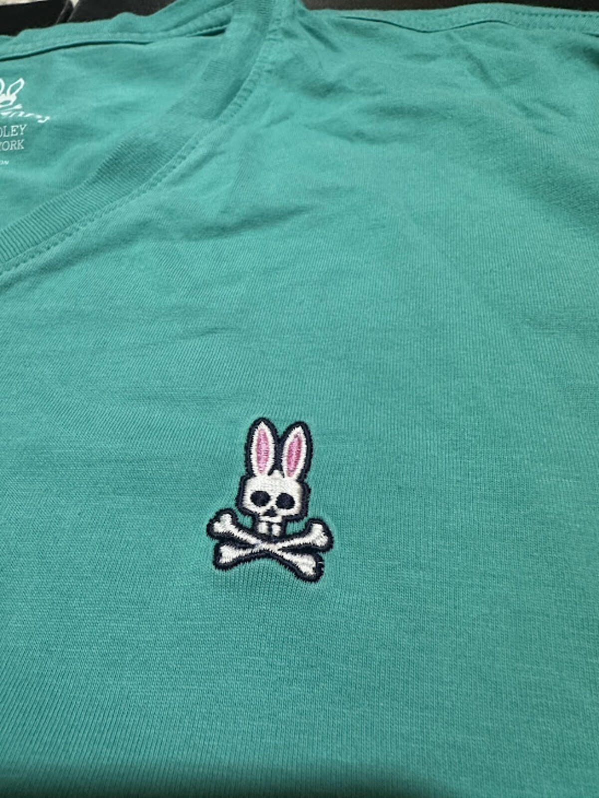 Psycho Bunny V-Neck Tee Turquoise Size 8