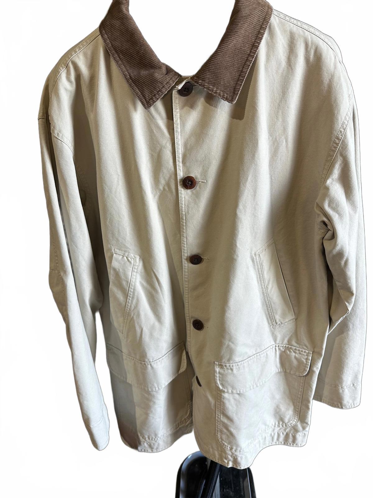 L.L.Bean Men’s Canvas Chore Coat Size L Reg Beige/Khaki