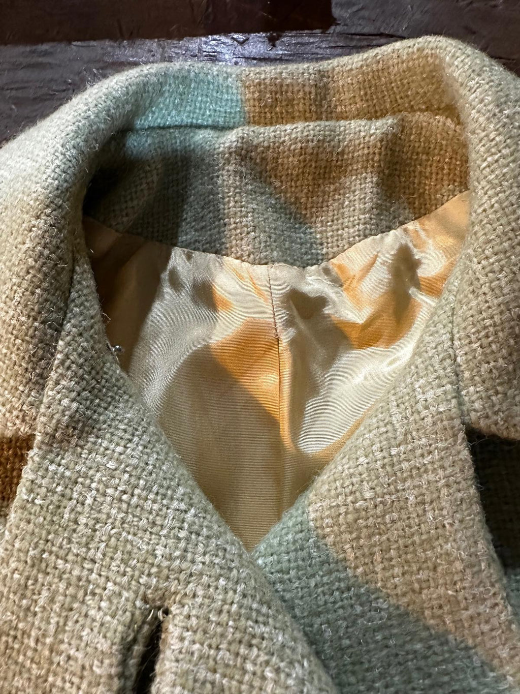 1950s Soft Green Double-Breasted Overcoat S