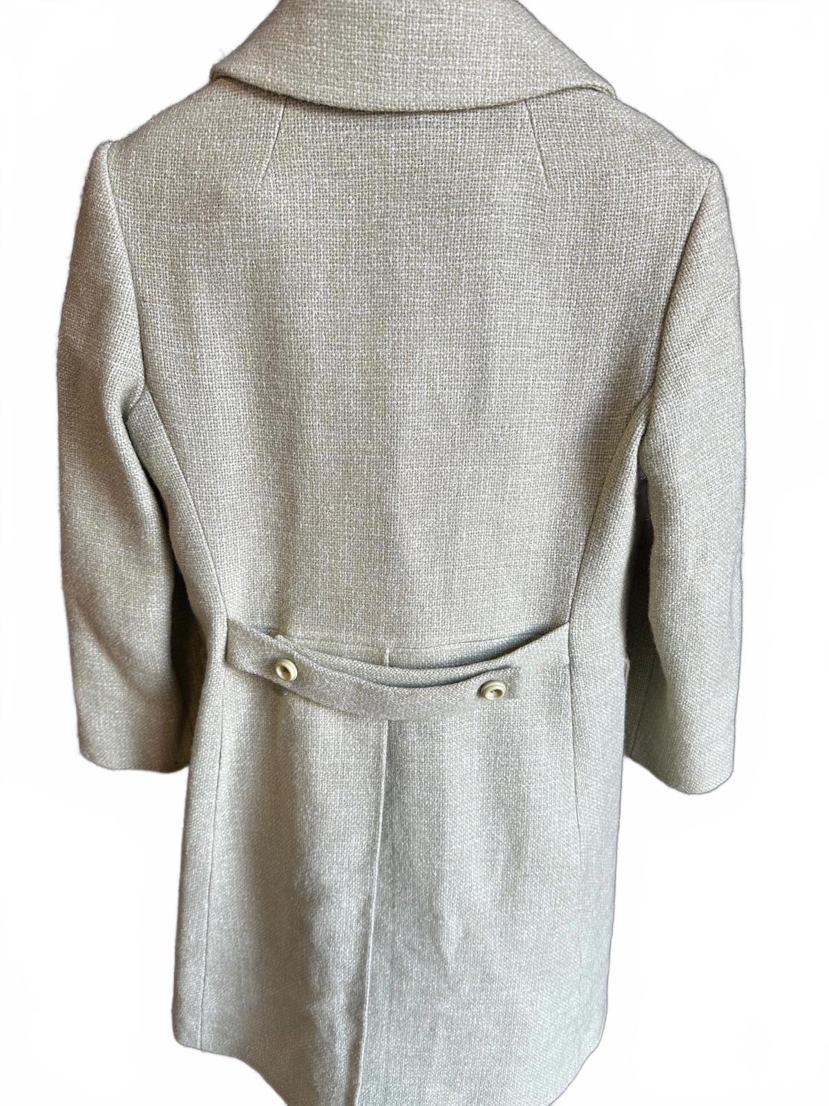 1950s Soft Green Double-Breasted Overcoat S