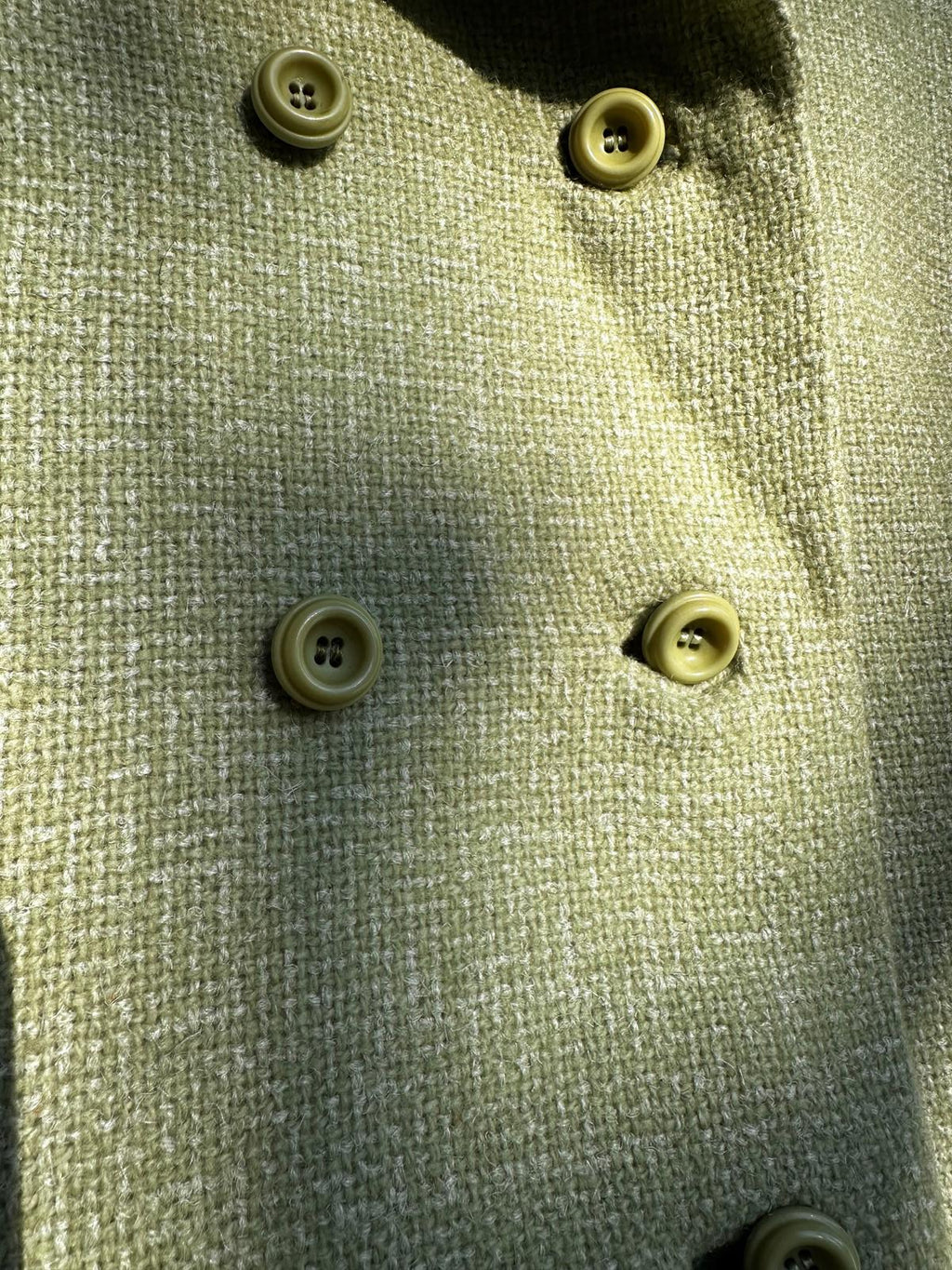 1950s Soft Green Double-Breasted Overcoat S