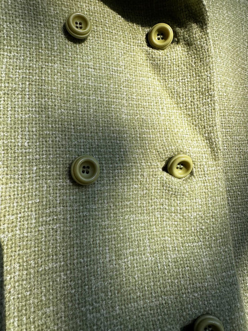 1950s Soft Green Double-Breasted Overcoat S