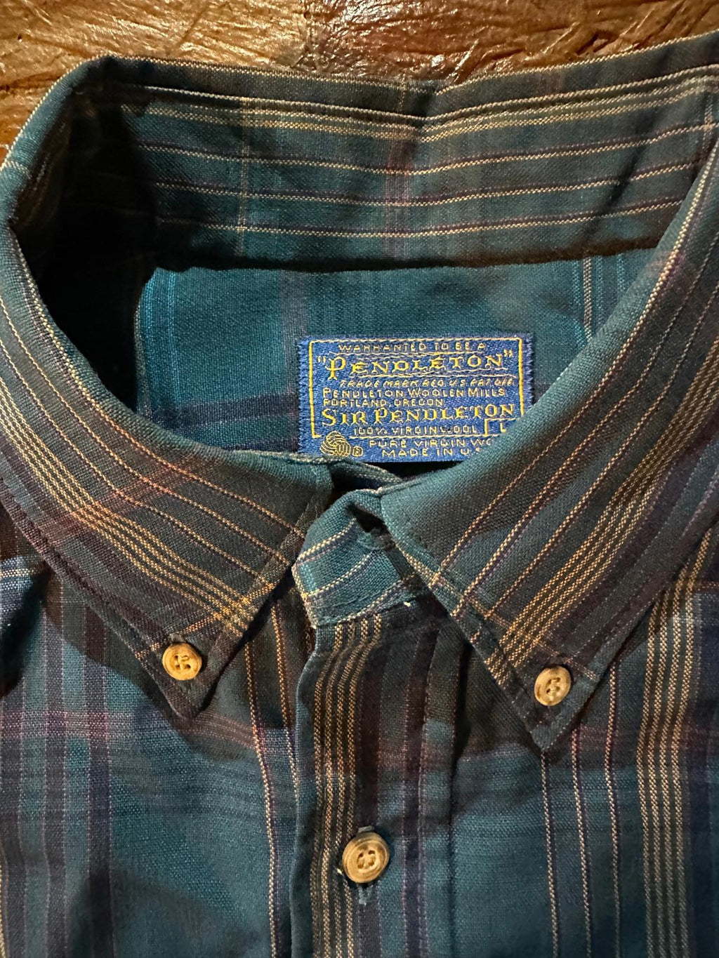 Pendleton Made in USA Pure Virgin Wool Plaid Shirt L