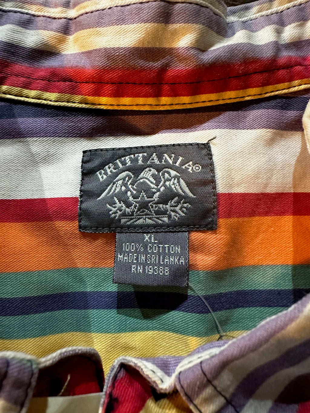 Vintage Britannia Bold Stripe Cotton Shirt XL NWT