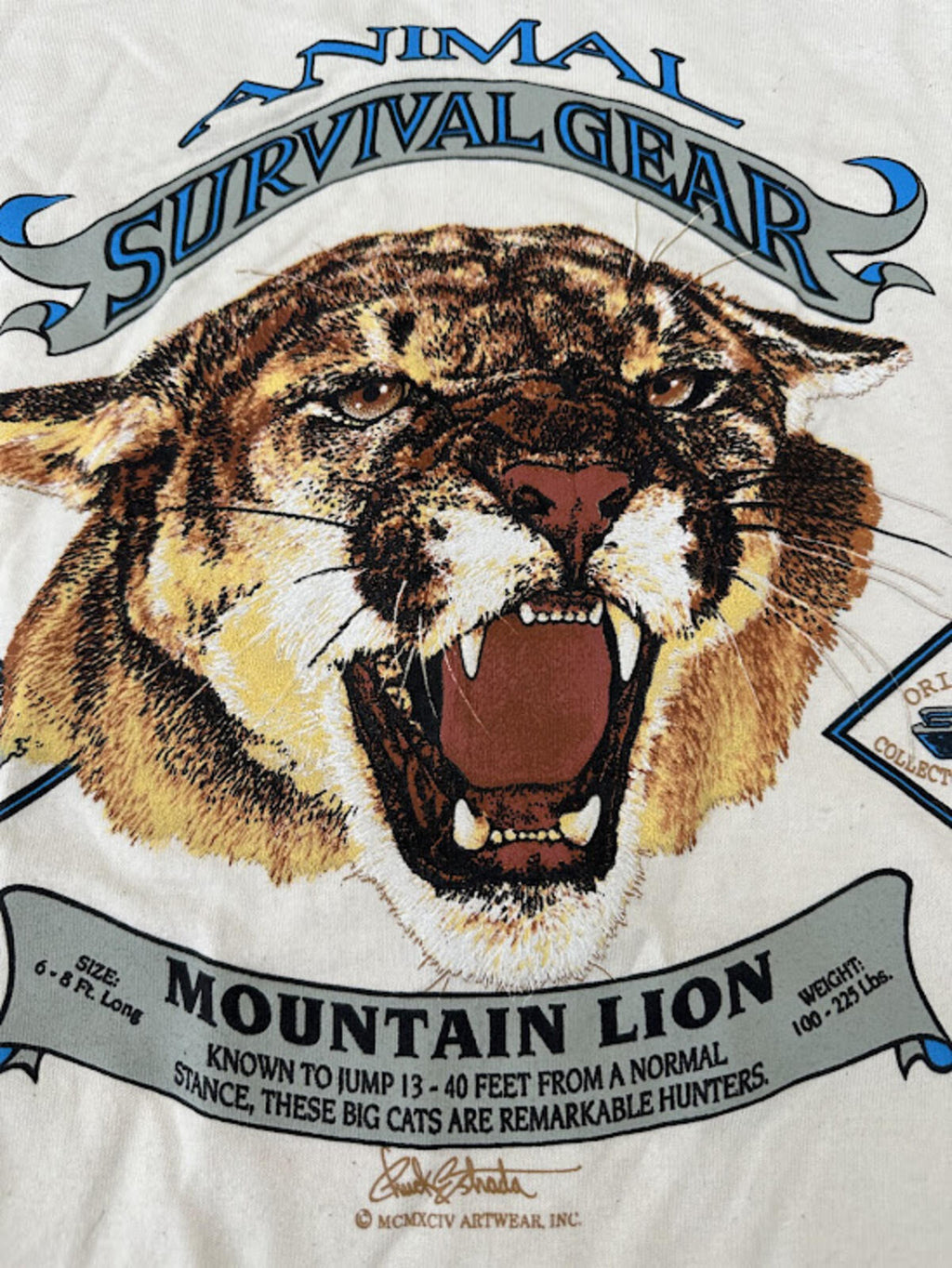 Vintage Mountain Lion Graphic Tee XL Artwear