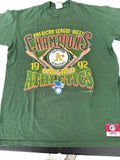 Vintage 1992 Oakland A’s Champs Nutmeg Tee L
