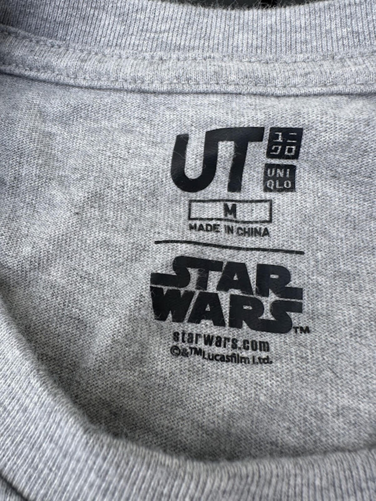 Uniqlo Star Wars Tee Gray Graphic Size M