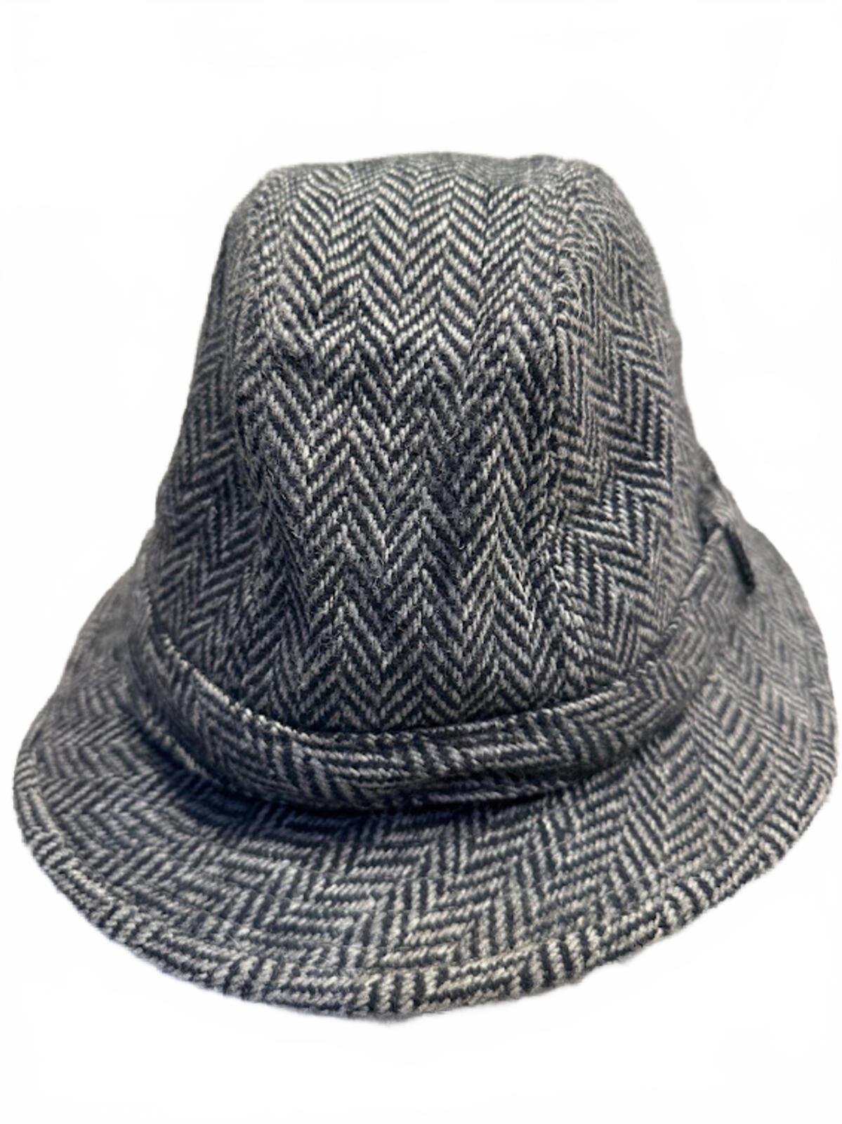 Dorfman Pacific Herringbone Wool Fedora Hat L