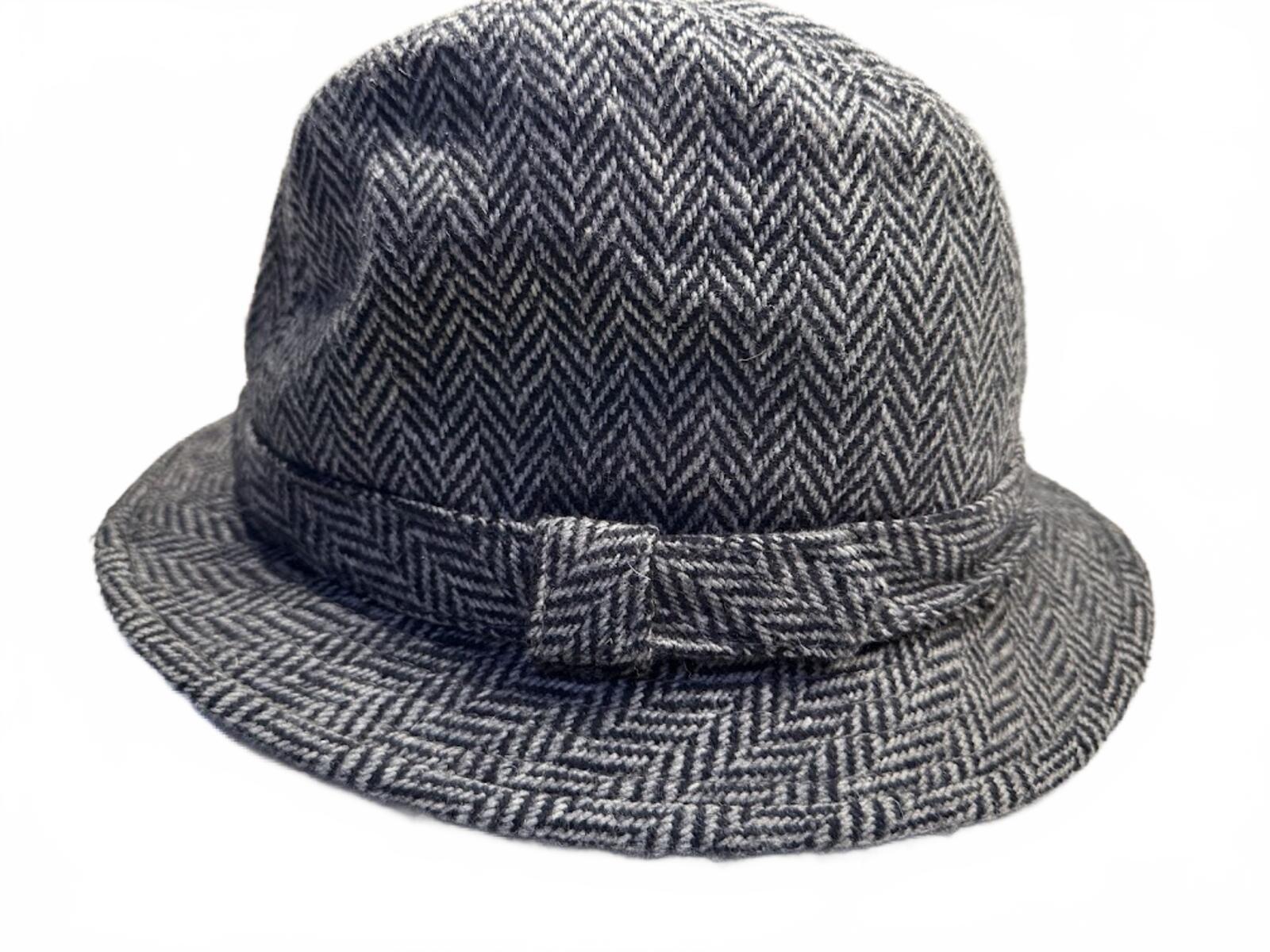 Dorfman Pacific Herringbone Wool Fedora Hat L