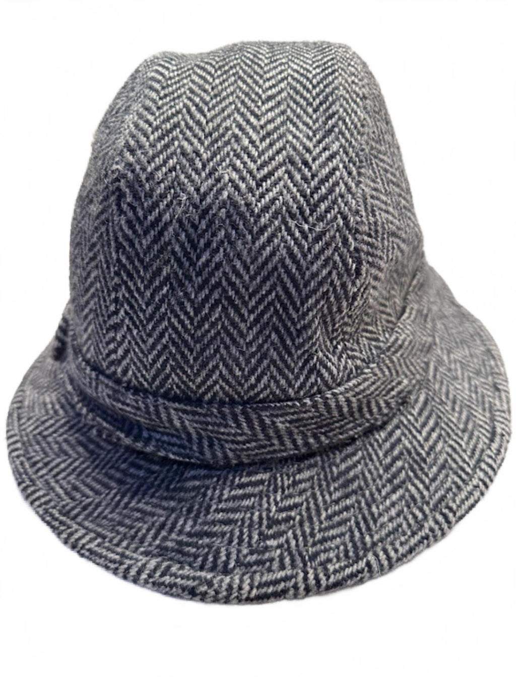 Dorfman Pacific Herringbone Wool Fedora Hat L