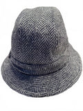 Dorfman Pacific Herringbone Wool Fedora Hat L