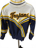 Vintage Trojans Cheer Sweater Navy Gold White 80s