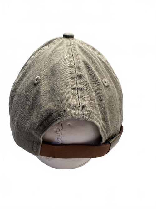 Boxer Dog Embroidered Strapback Hat Tan