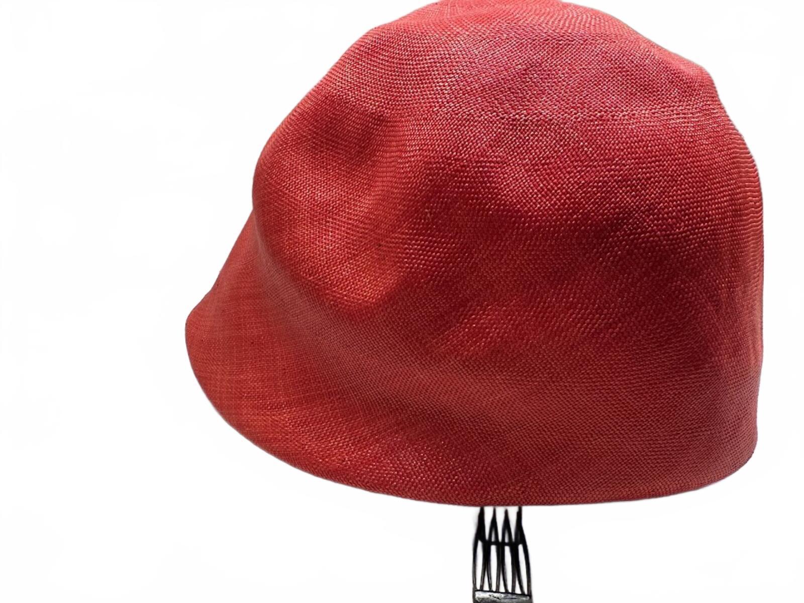 Vintage Anita Crist Red Woven Bucket Hat