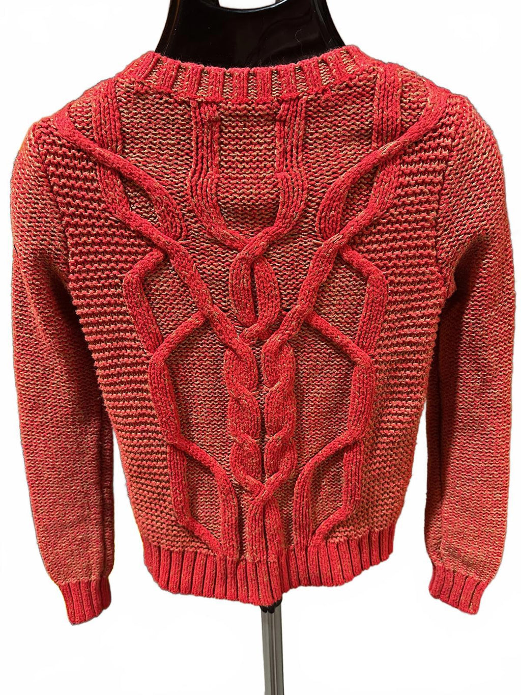 Abercrombie cable knit marled orange sweater XS