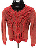 Abercrombie cable knit marled orange sweater XS
