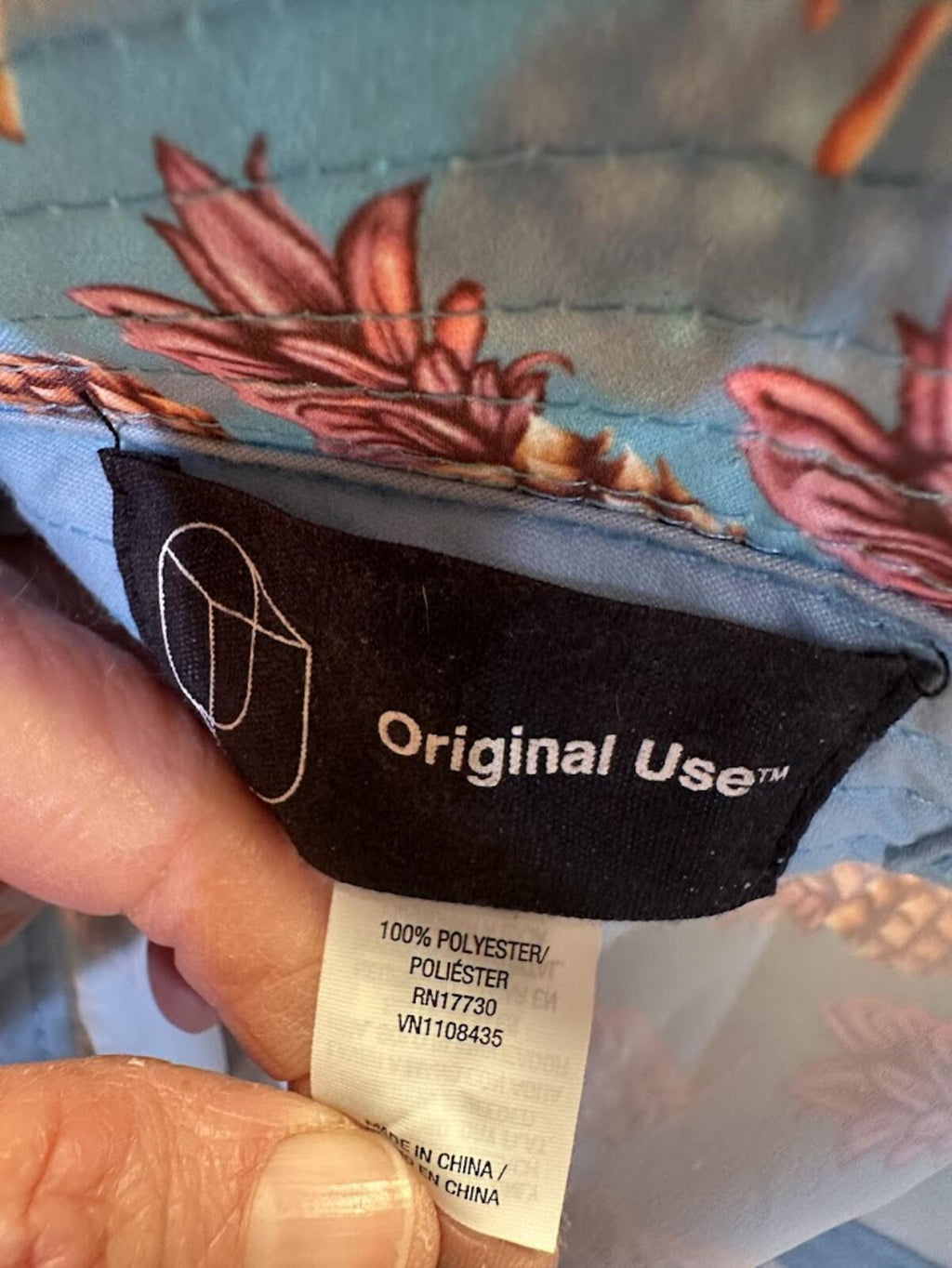 Pineapple Print Bucket Hat Blue Pink