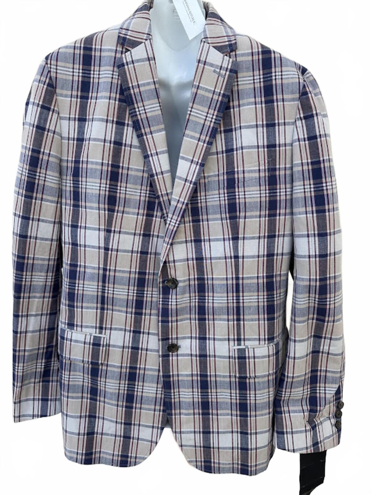 Banana Republic Plaid Blazer 44 NWT Cotton