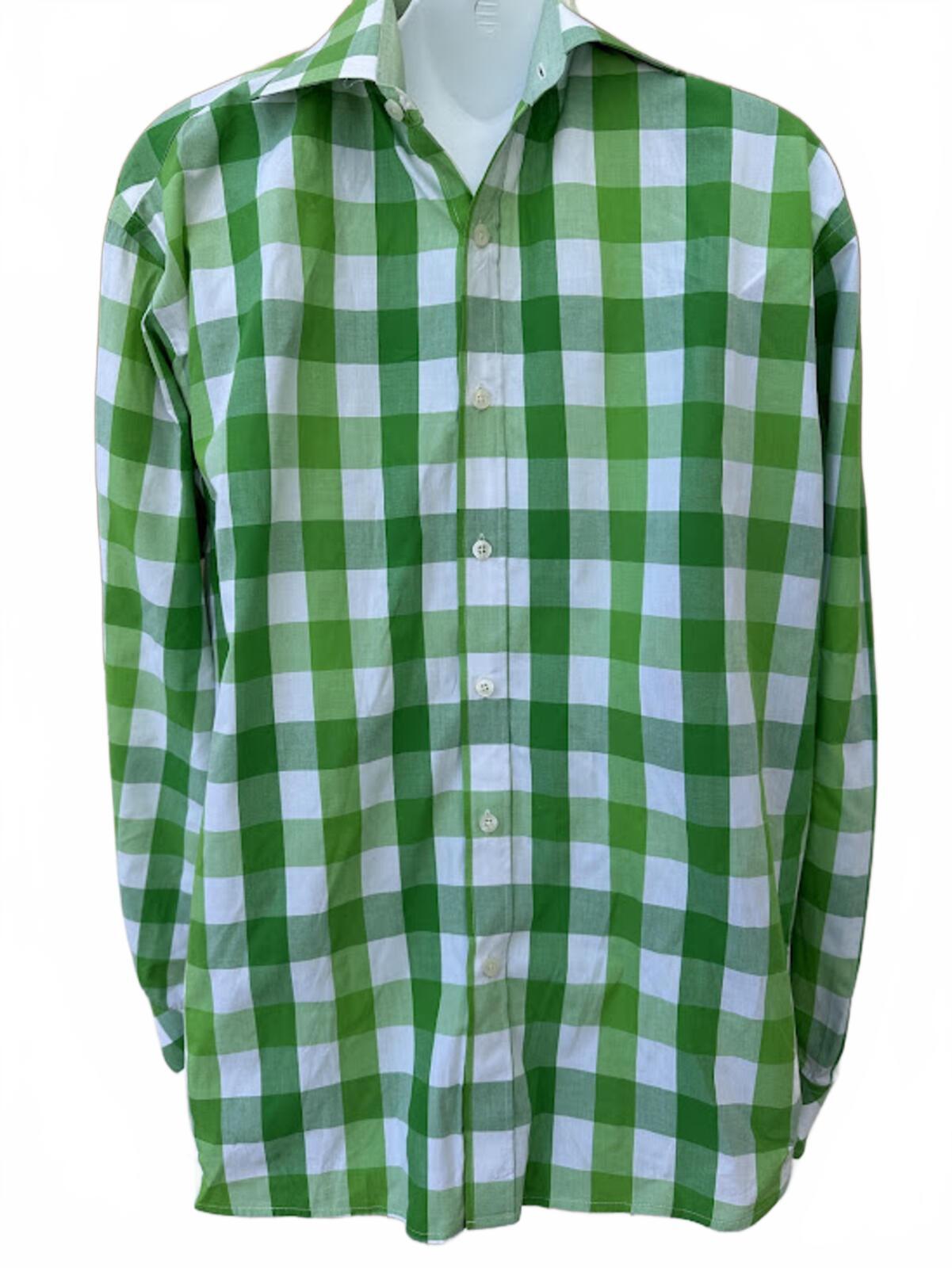 Le Tigre Check Shirt Green White L Cotton