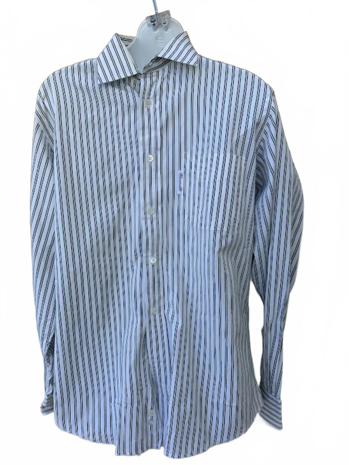 Faconnable Stripe Shirt 15.5 L Green Blue