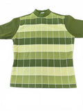 Vintage JCPenney Grid Knit Top Green M