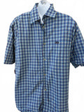 Façonnable Blue Plaid Shirt Men’s L