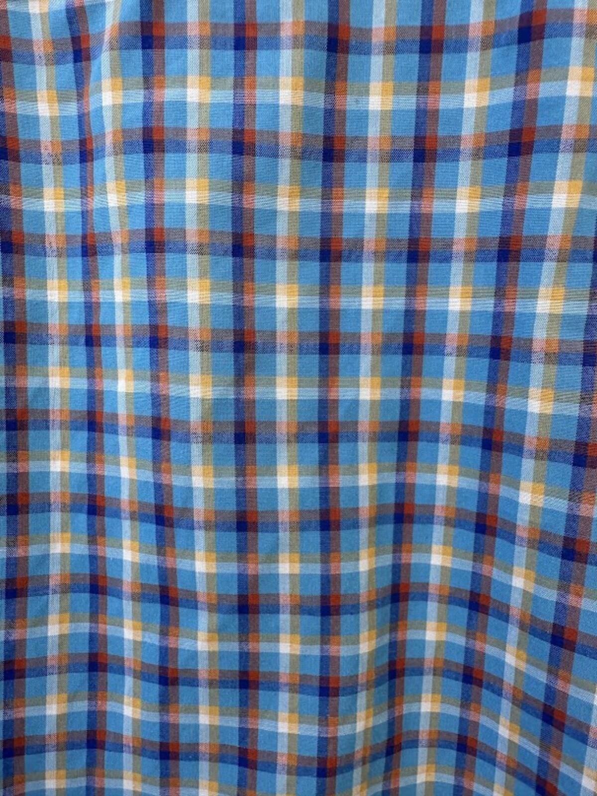Façonnable Blue Plaid Shirt Men’s L