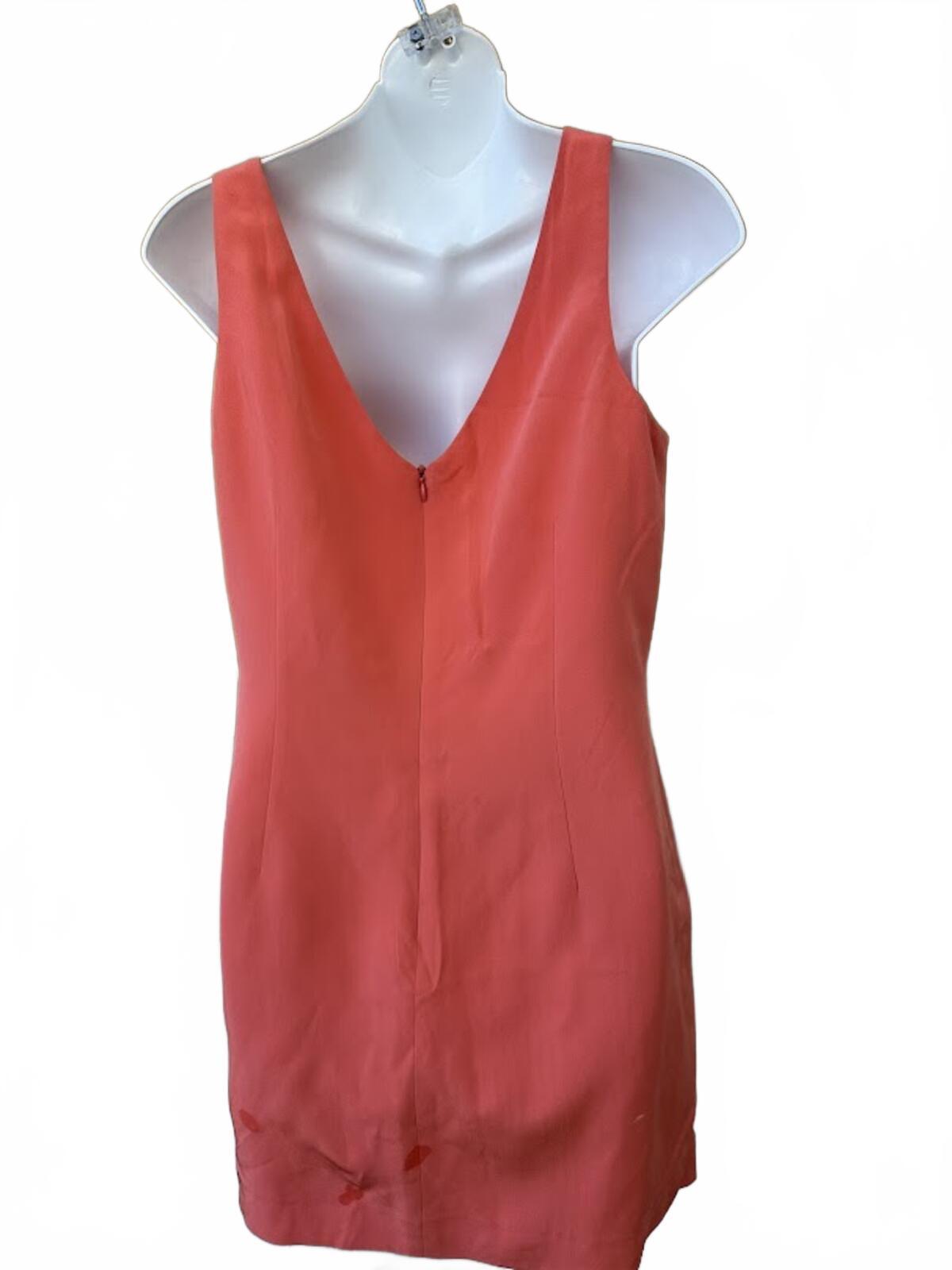 David Meister Silk Peach Shift Dress Sz 10