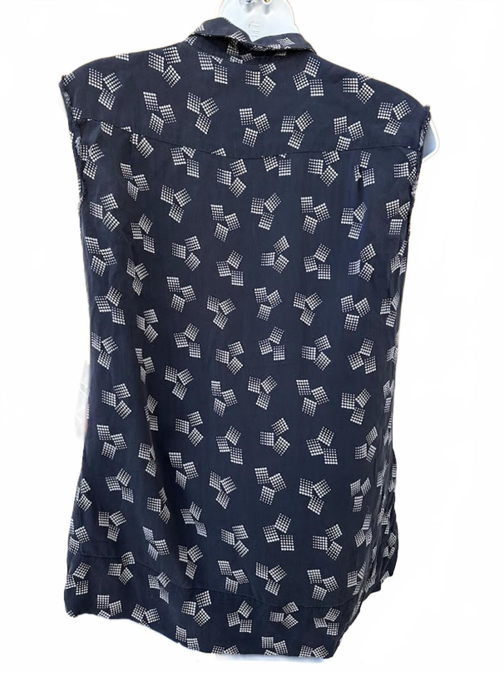 DVF Silk Sleeveless Blouse Black Sz 4