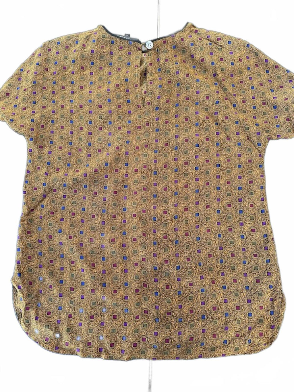 Francesca Rita Silk Blouse Brown Print Sz 4