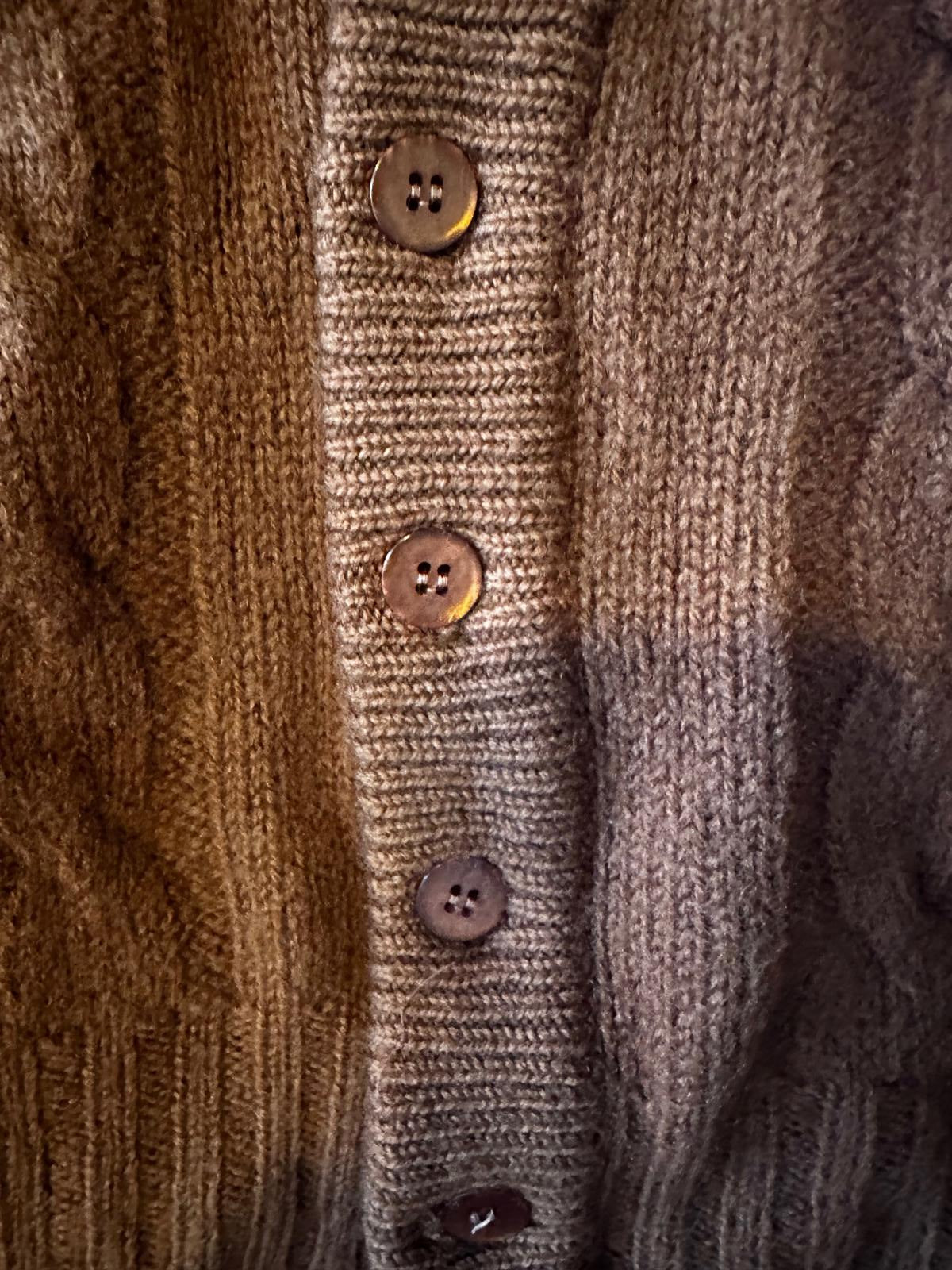 Vintage Pendleton Wool Cable Cardigan Brown M USA