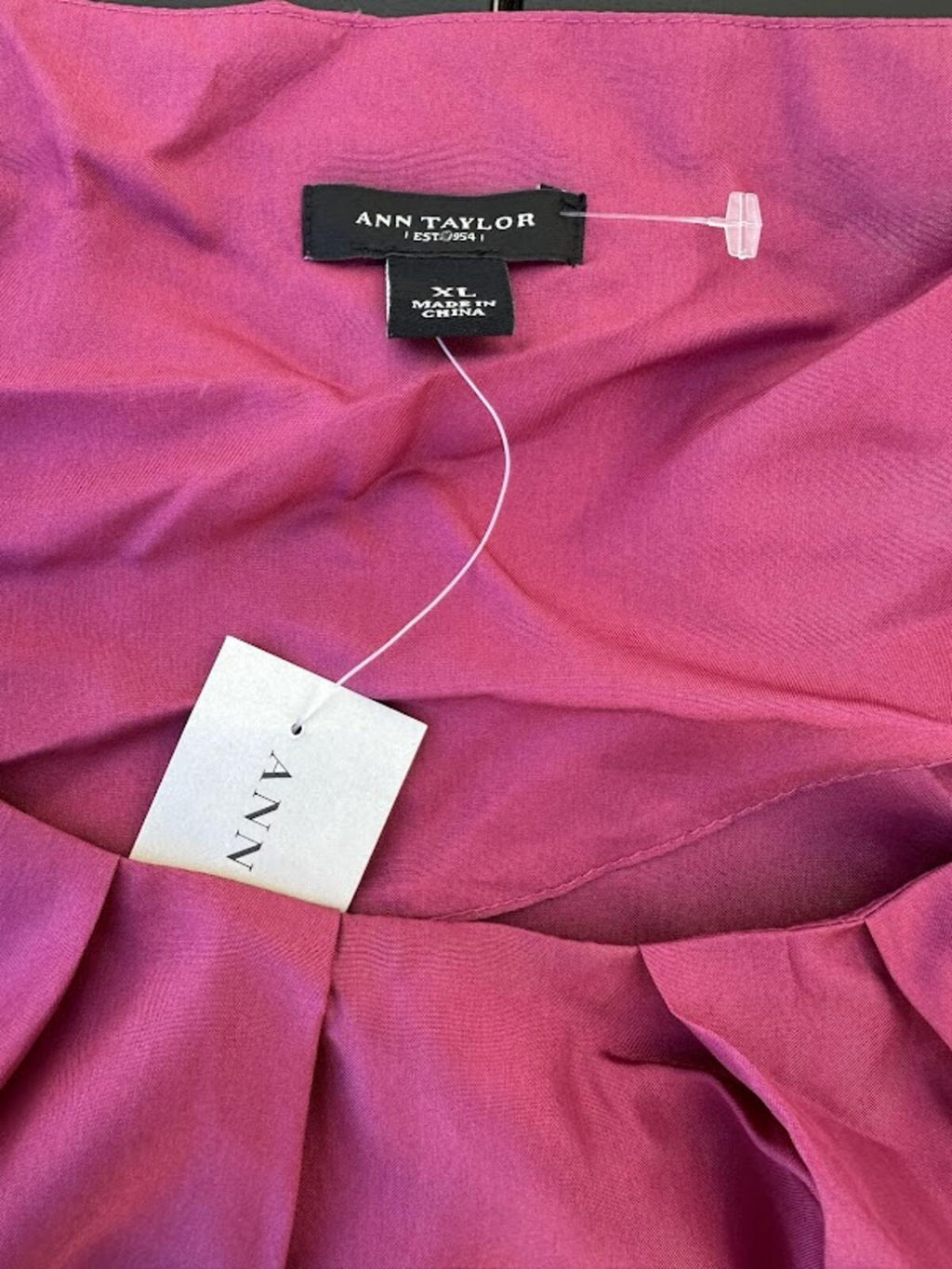 Ann Taylor Silk Blouse Magenta XL NWT