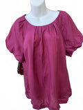 Ann Taylor Silk Blouse Magenta XL NWT