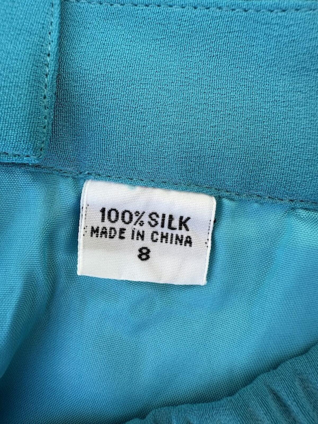 Turquoise Silk Skirt Size 8 Knee Length