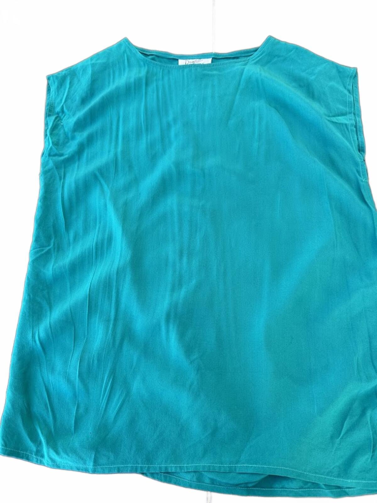 Dowell Italy Silk Shell Top Teal Green