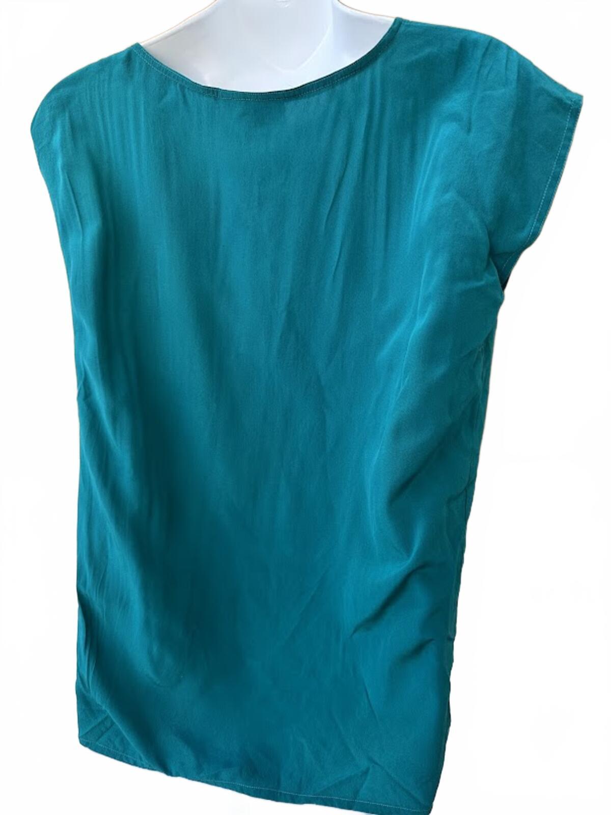 Dowell Italy Silk Shell Top Teal Green