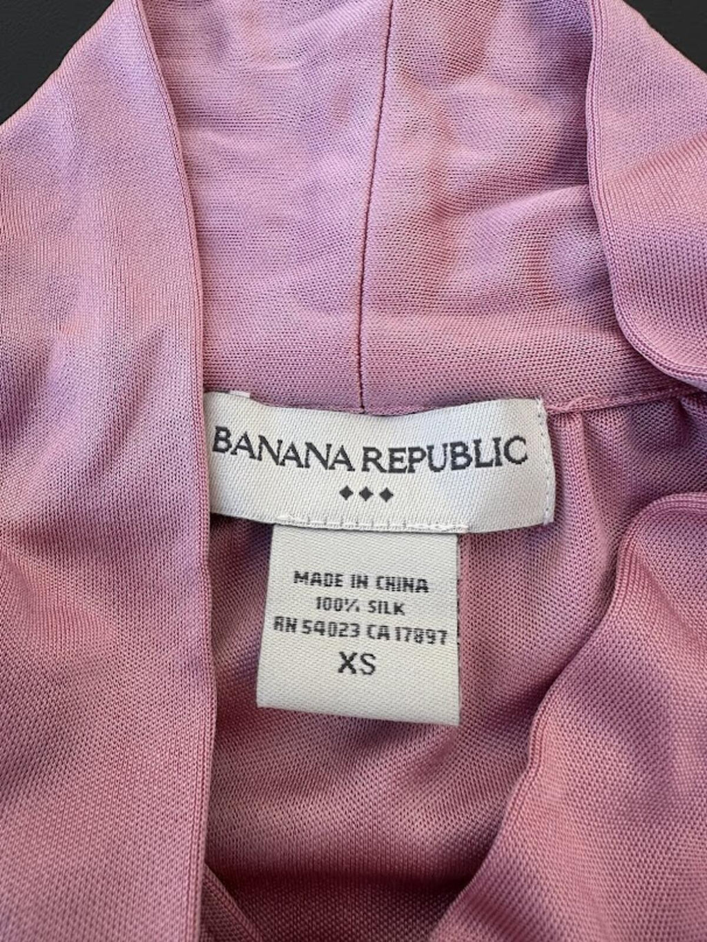 Banana Republic Pink Silk Tie Top XS