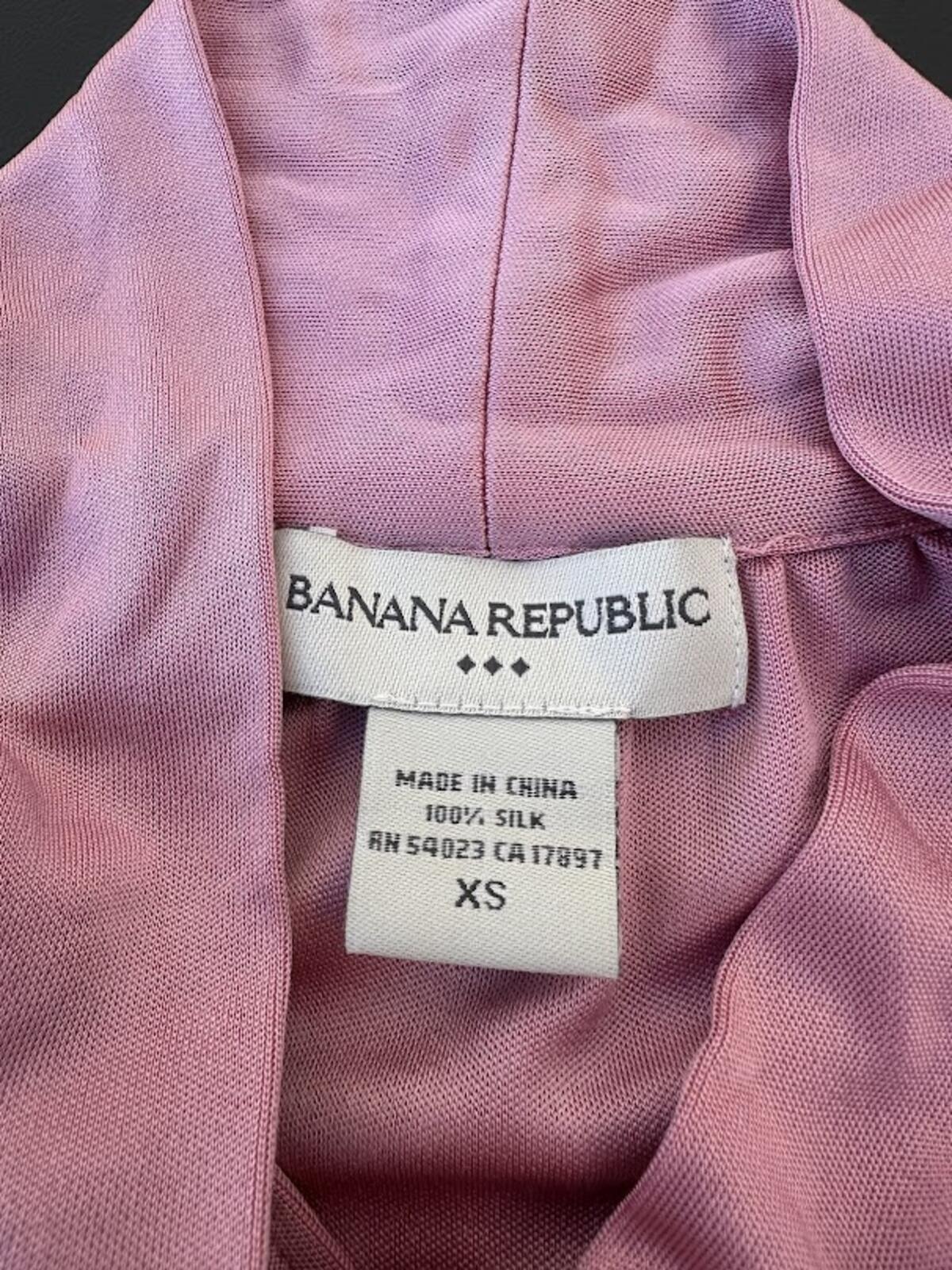 Banana Republic Pink Silk Tie Top XS