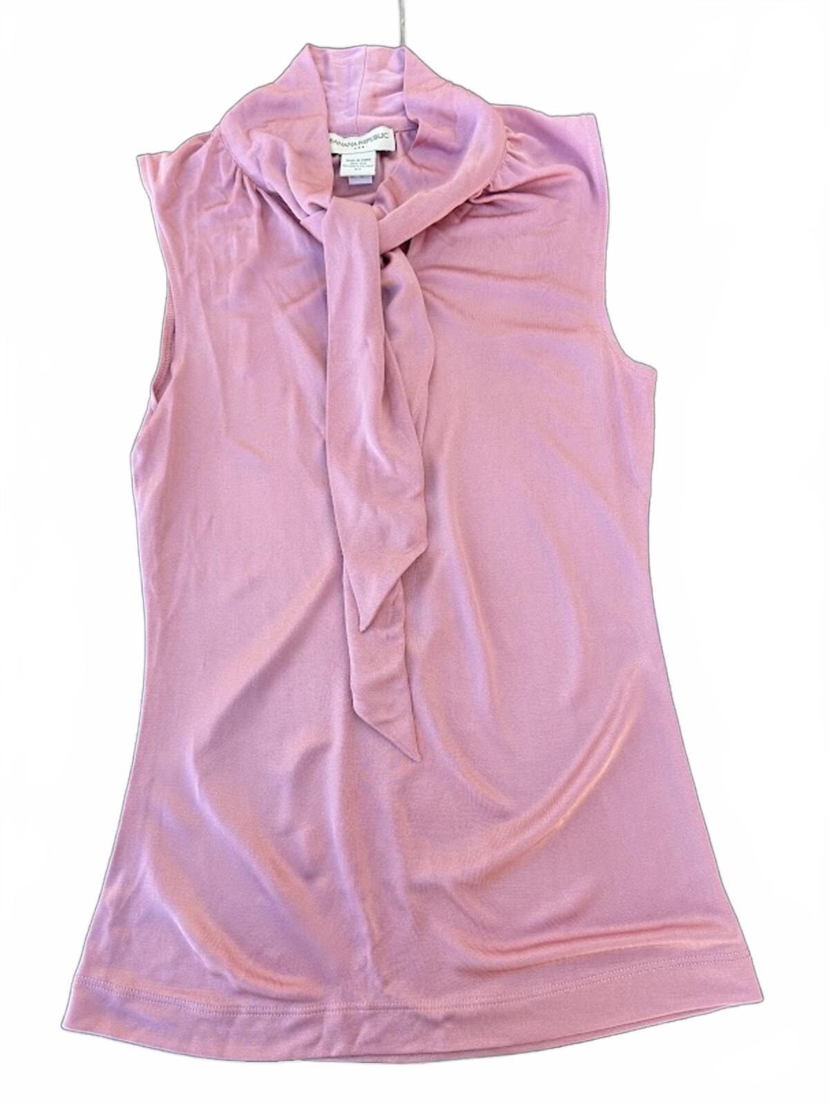 Banana Republic Pink Silk Tie Top XS