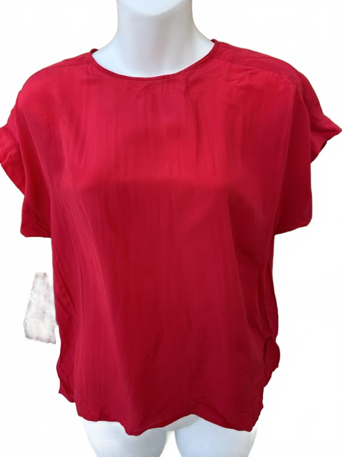 IU by Hervé Léger Silk Top Red Sz 8