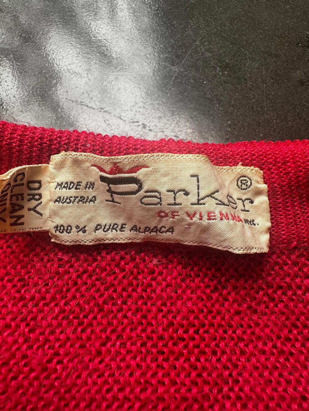 Vintage Park of Vienna Red Alpaca Cardigan Sweater