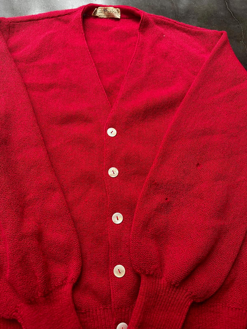 Vintage Park of Vienna Red Alpaca Cardigan Sweater