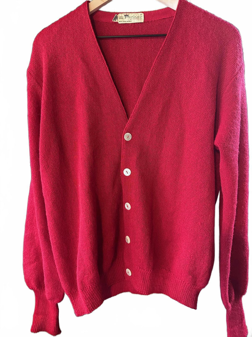 Vintage Park of Vienna Red Alpaca Cardigan Sweater