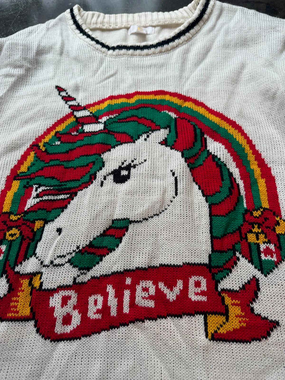 Unicorn “Believe” Knit Sweater Women’s S/M