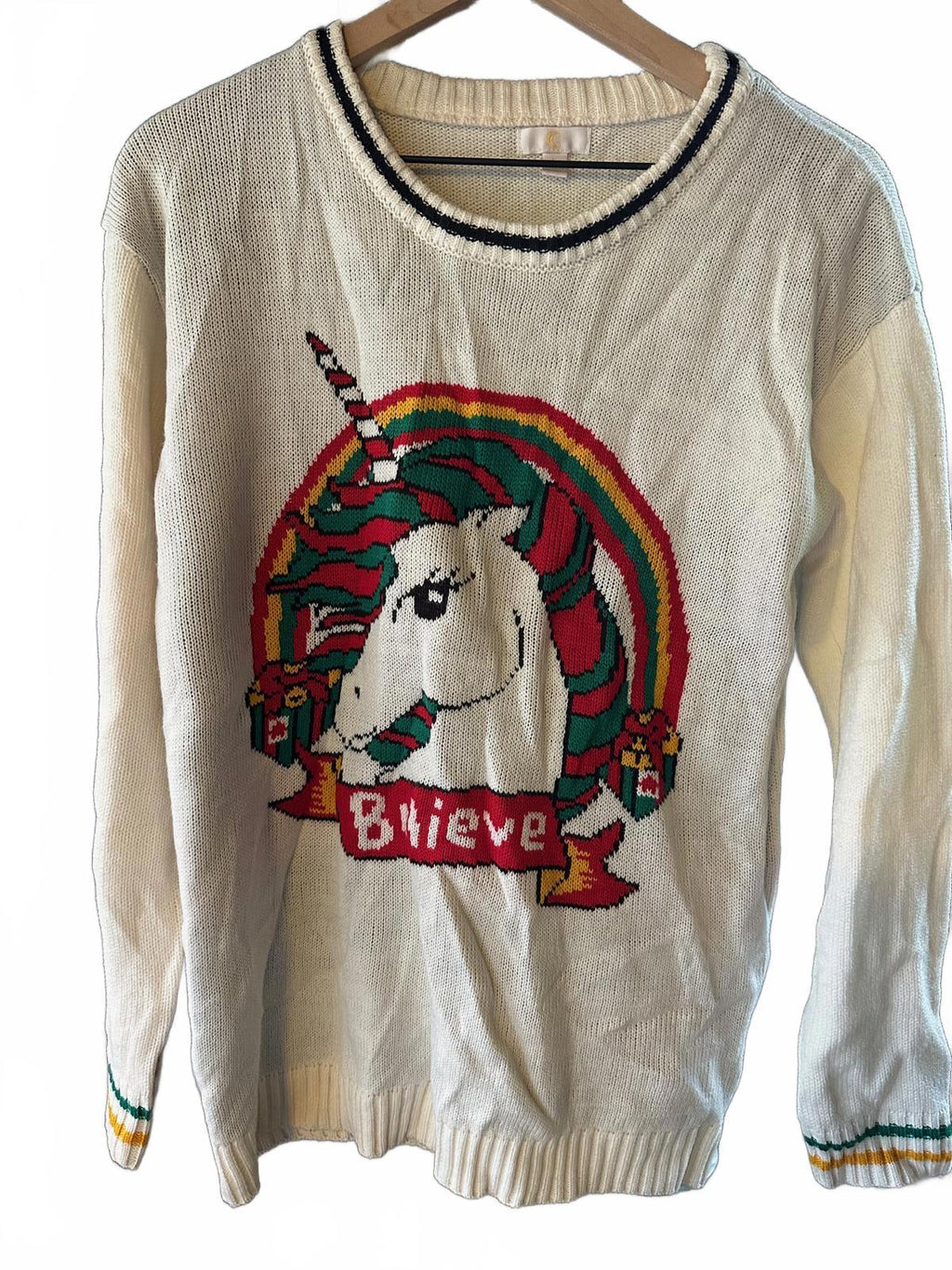 Unicorn “Believe” Knit Sweater Women’s S/M