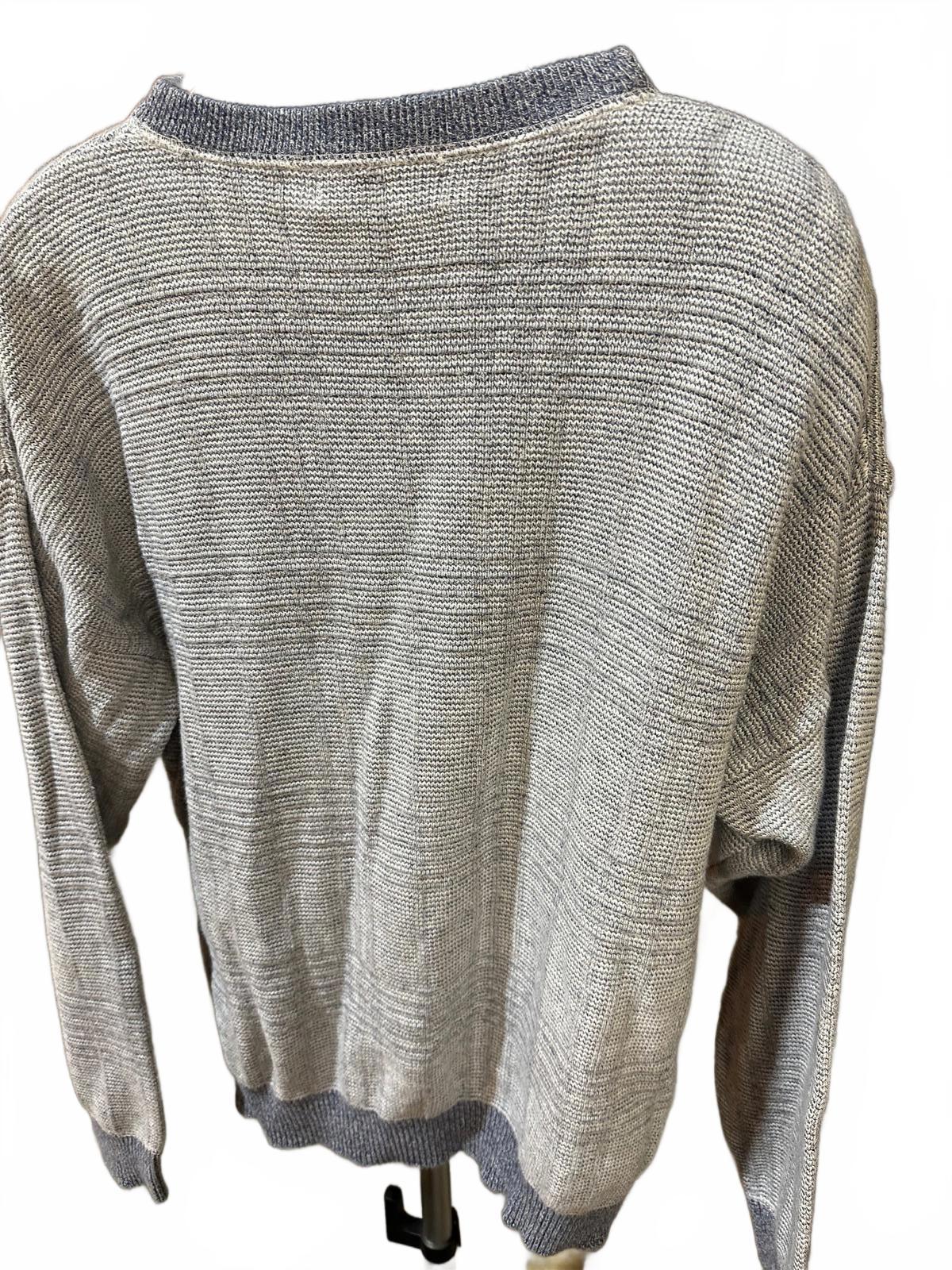 Haley Men’s Textured Grey Knit Sweater XL