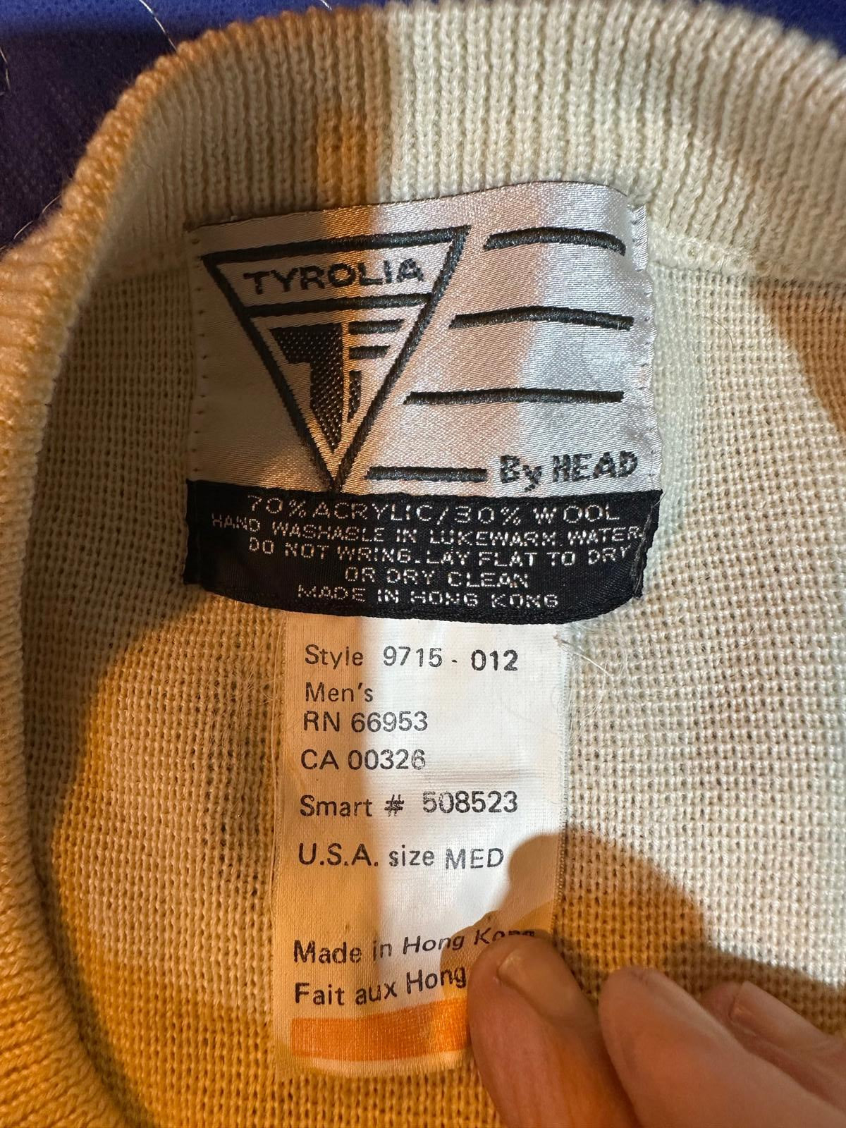 Vintage Tyrolia Ski Sweater Colorblock Medium