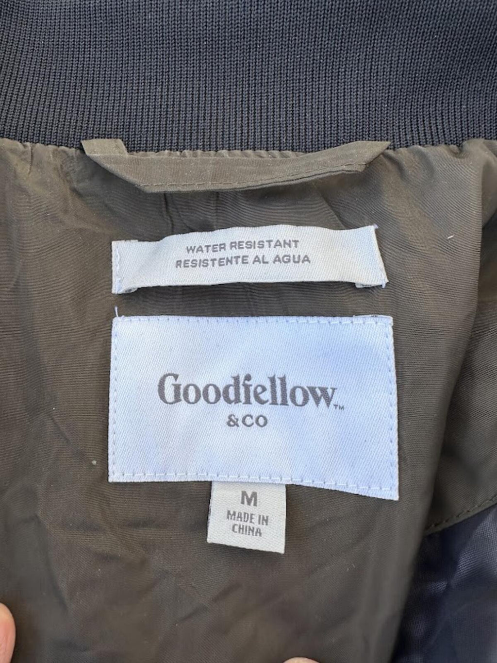 Goodfellow Olive Bomber Jacket M Water Resistant