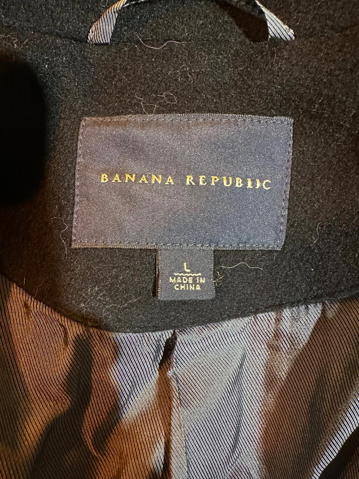 Banana Republic Wool Cashmere Overcoat L Black